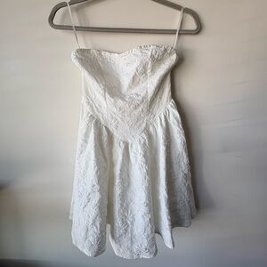 White Lace Strapless Dress